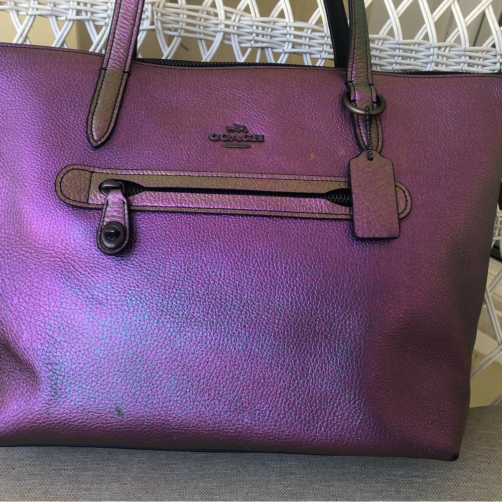 Coach Iridescent Pink Tote - Picture 5 of 15